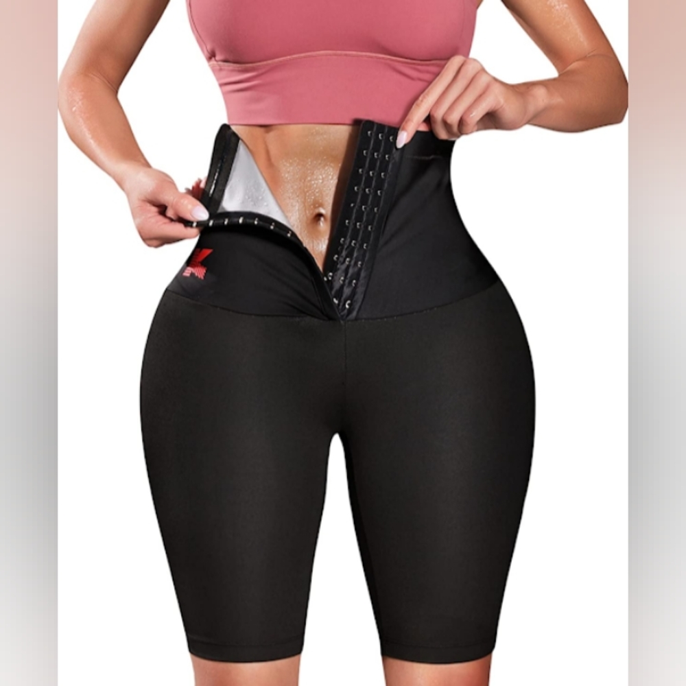 Black High-Waisted Bike Shorts with Moisture-Wicking Fabric